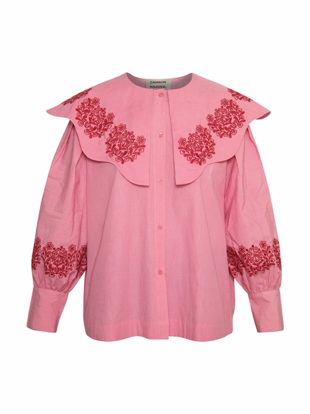Damson Madder Pink Embroidered Collar Blouse